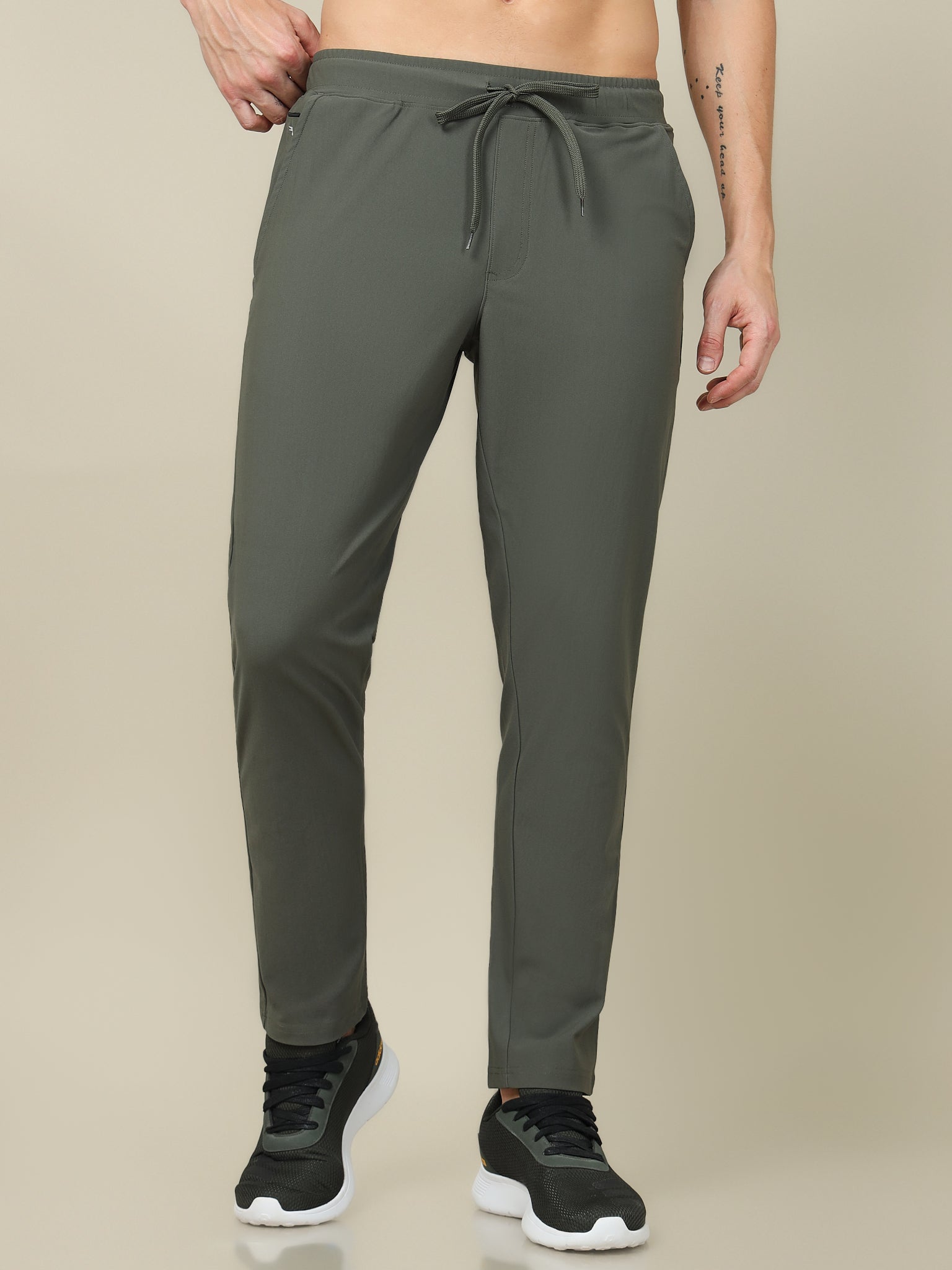 Men Solid Relax Fit Trackpants with DURACOOL+ - Main Image