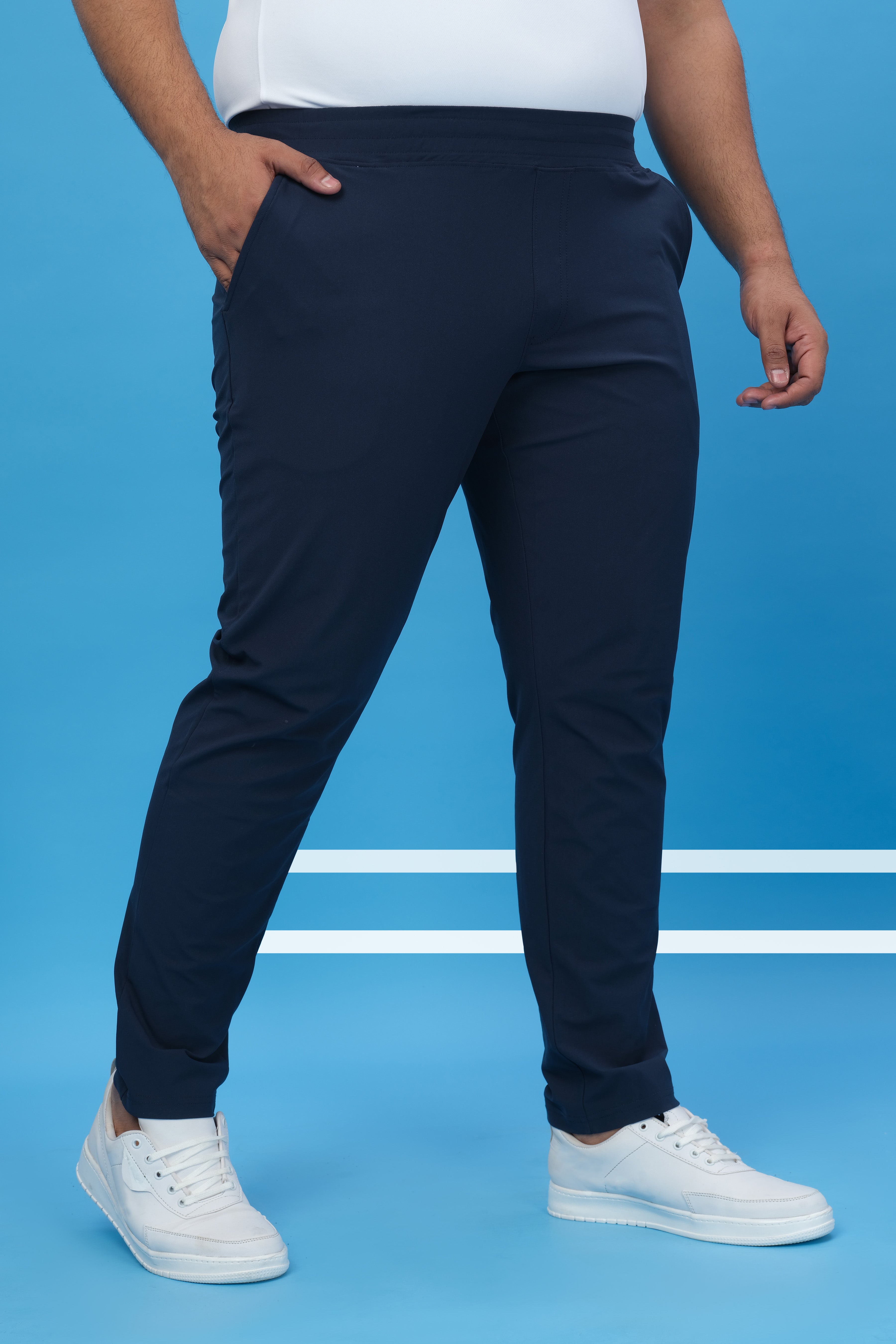 Men Plus Size Solid Relax Fit Trackpants with DURACOOL+