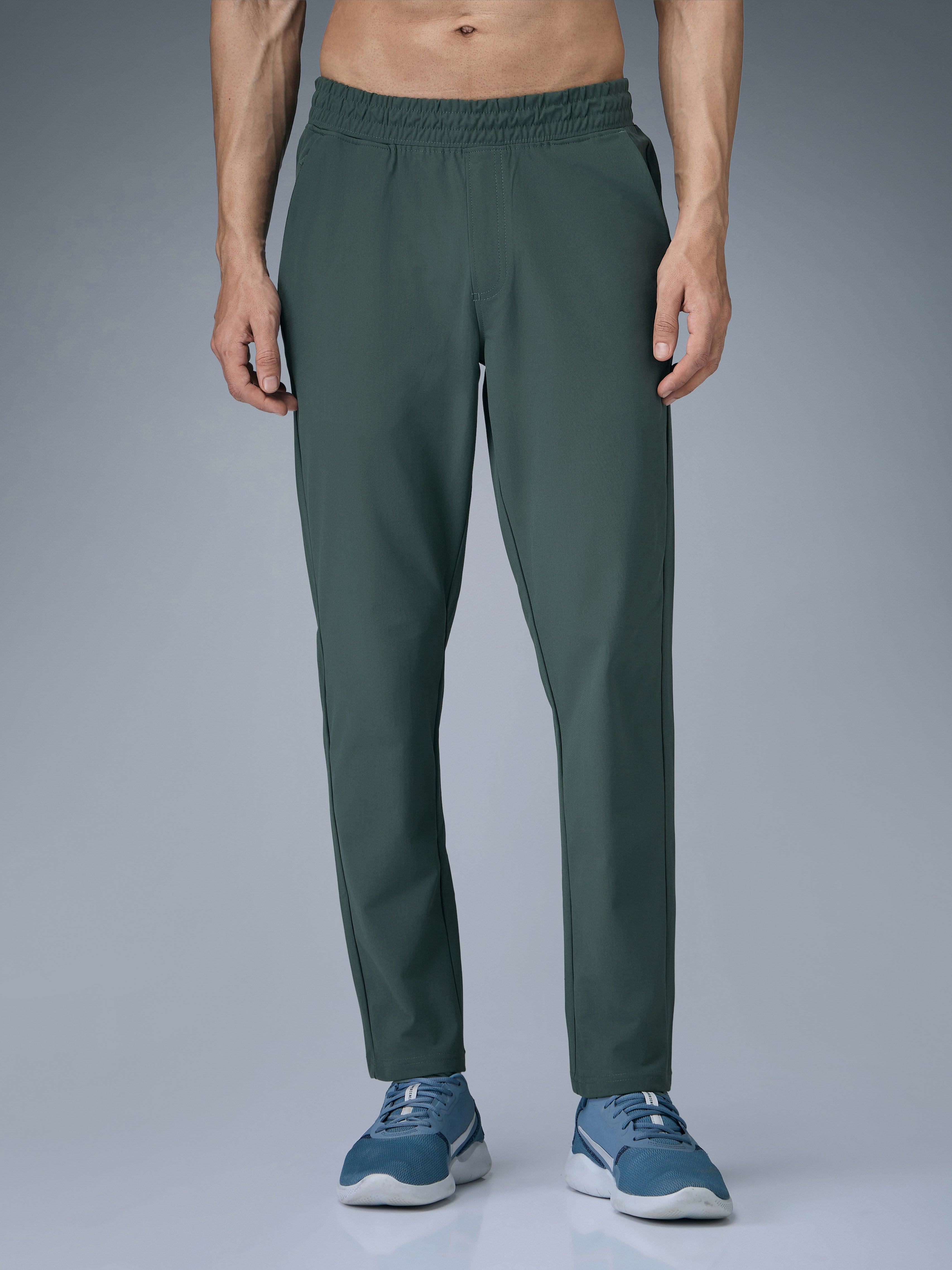 Men Solid Relax Fit Trackpants with DURACOOL+