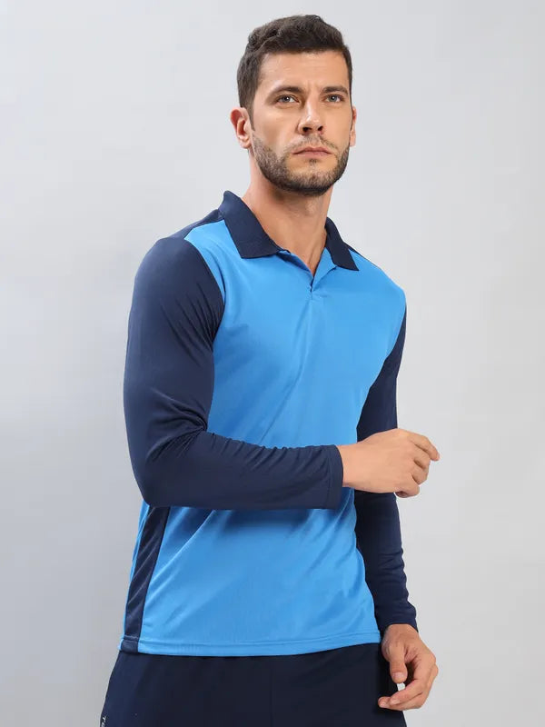 Men Colorblock Slim Fit Polo T-shirt with TECHNO COOL+