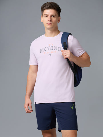 Men Printed Slim Fit Round Neck T-shirt with COTFLEX