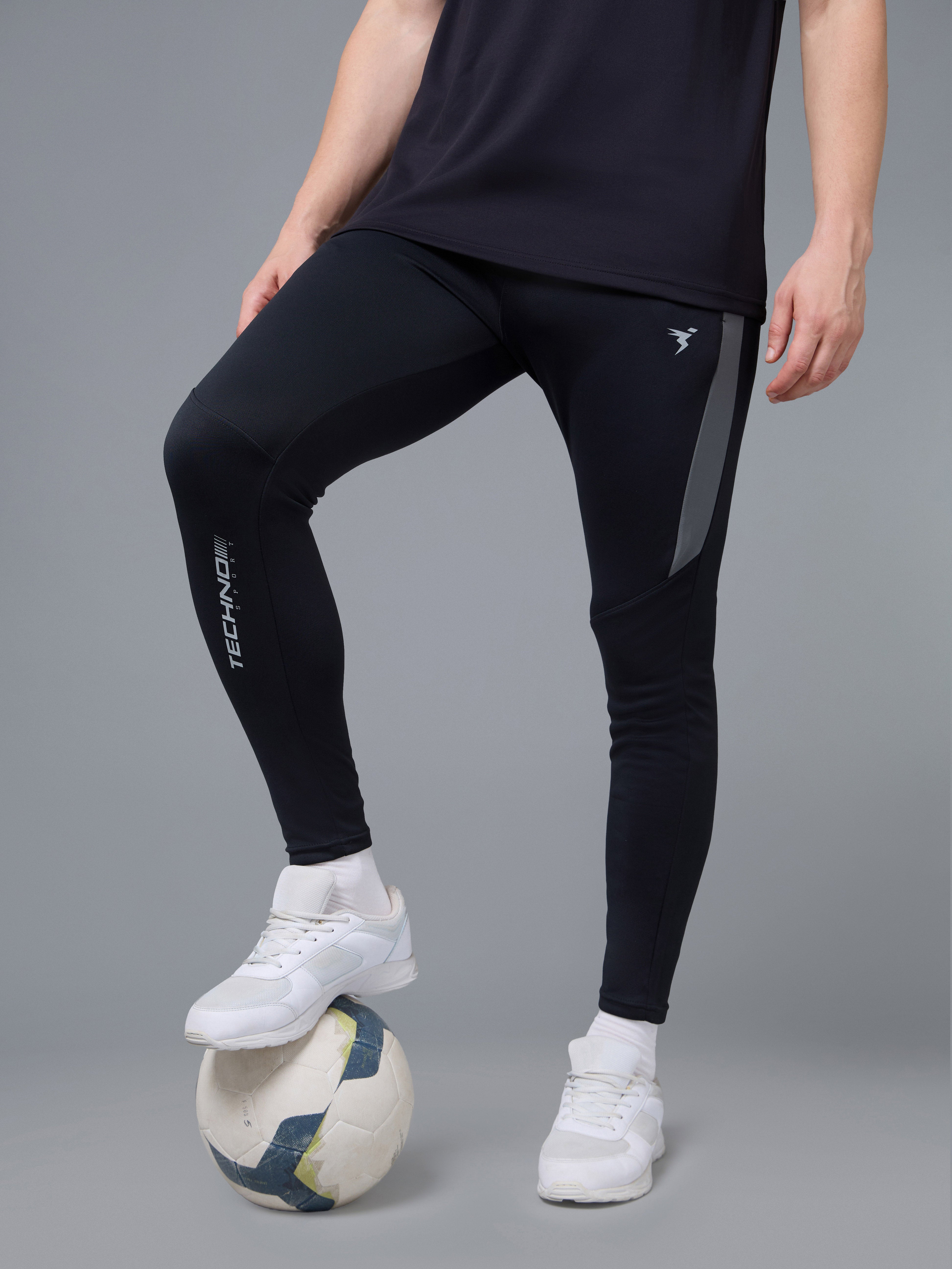 Men Solid Slim Fit Trackpants with TECHNO DRY