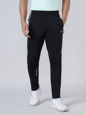 Men Solid Slim Fit Trackpants with TECHNO DRY