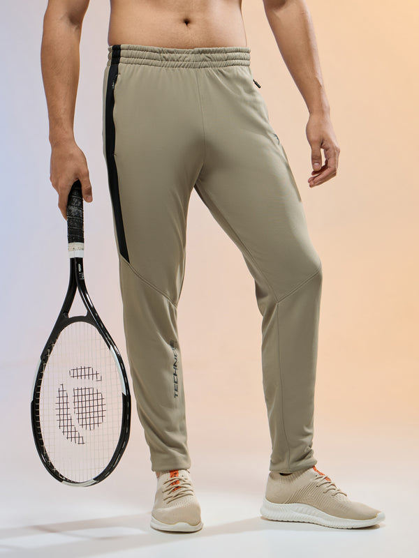 Men Solid Slim Fit Trackpants with TECHNO DRY