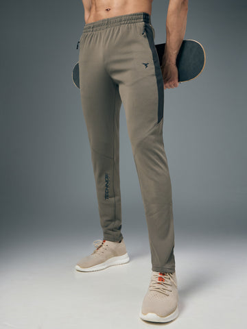 Men Solid Slim Fit Trackpants with TECHNO DRY