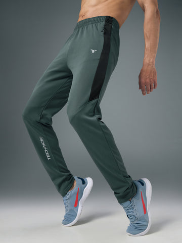 Men Solid Slim Fit Trackpants with TECHNO DRY