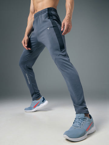 Men Solid Slim Fit Trackpants with TECHNO DRY
