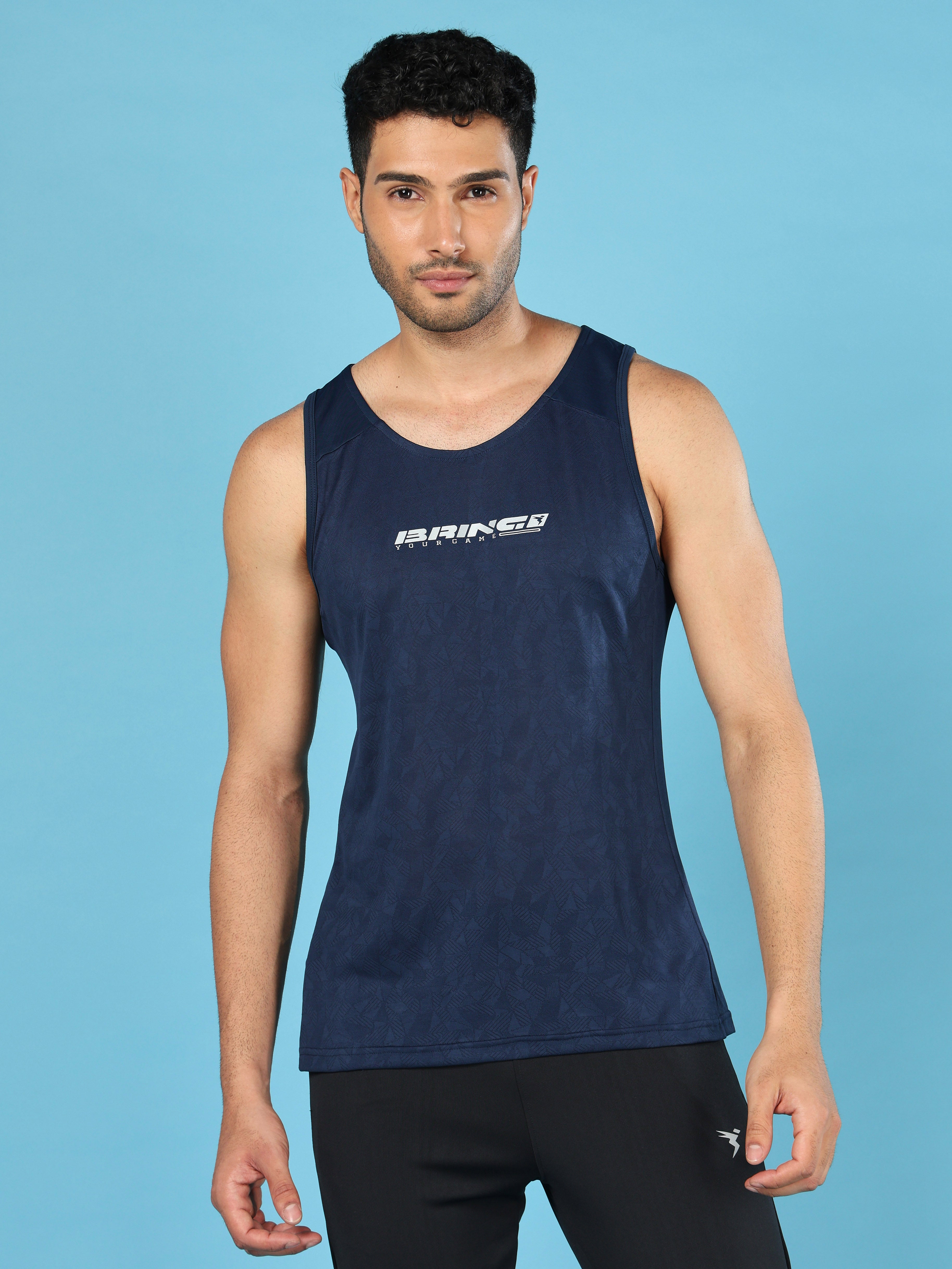 Men Printed Slim Fit Scoop Neck Innerwear Vest with ELASTO LITE