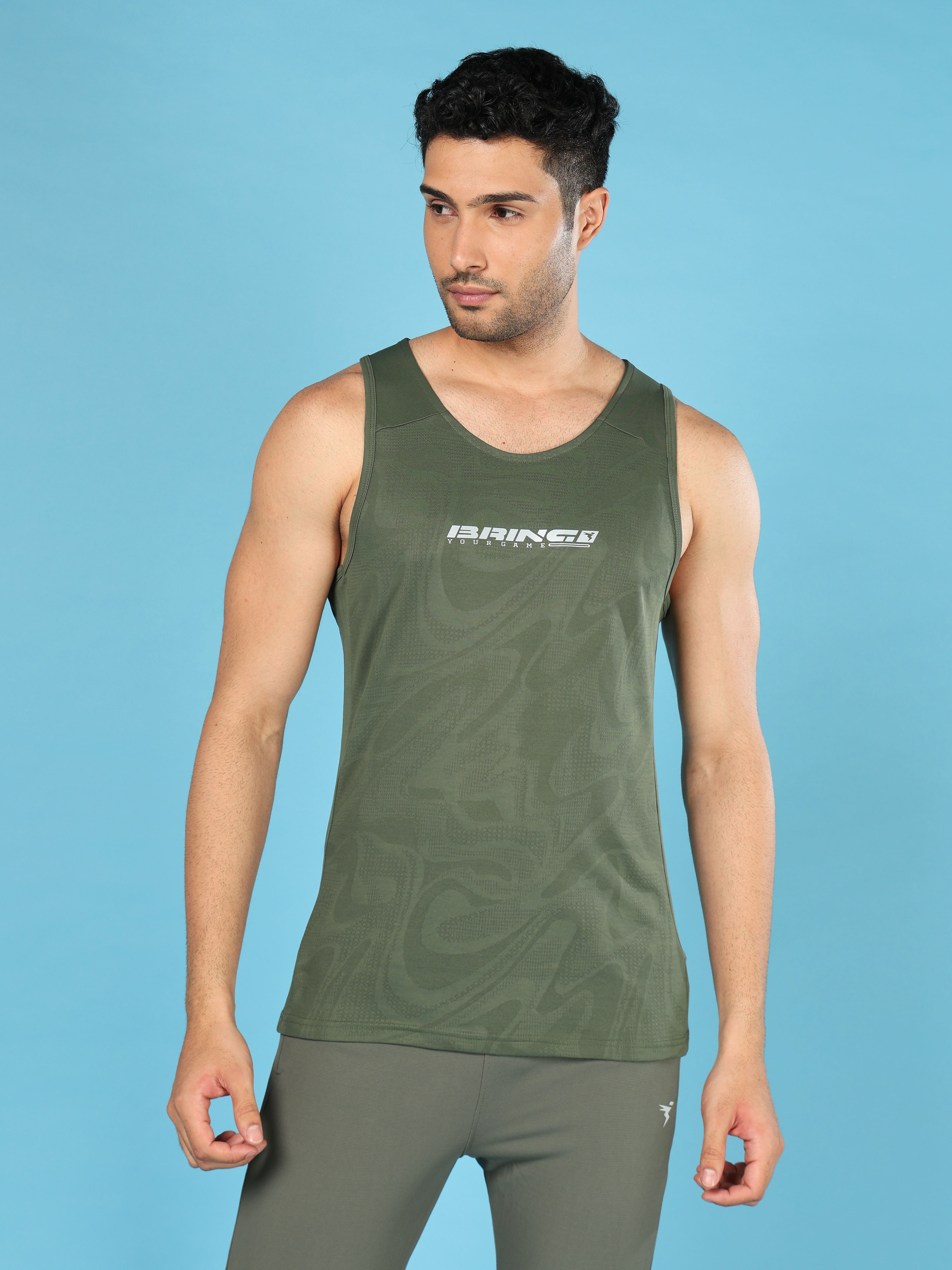 Men Printed Slim Fit Scoop Neck Innerwear Vest with ELASTO LITE