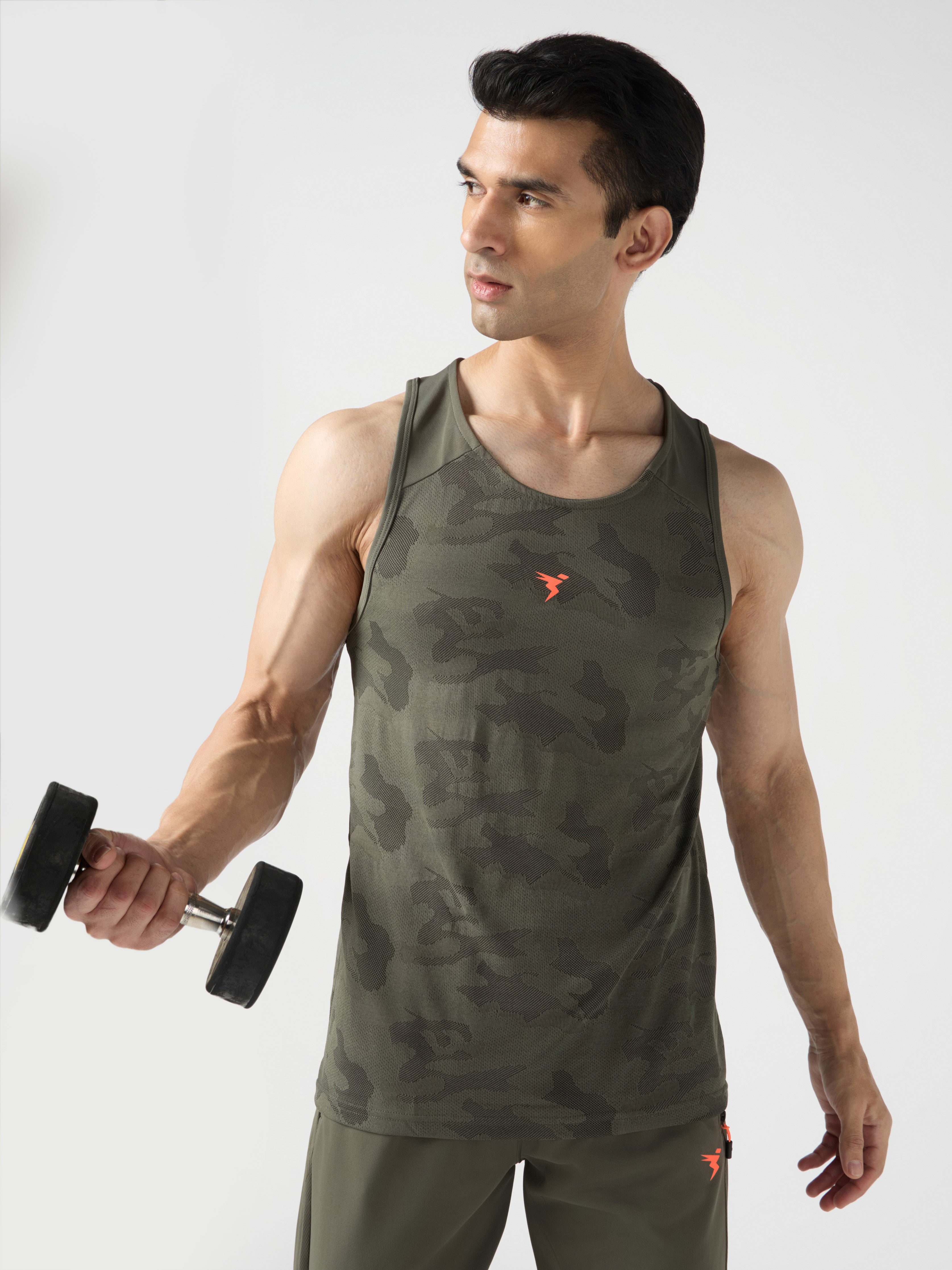 Men Colorblock Slim Fit Crew Neck Innerwear Vest with VENTMESH