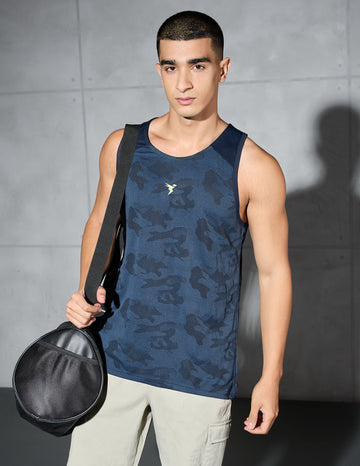 Men Colorblock Slim Fit Crew Neck Innerwear Vest with VENTMESH