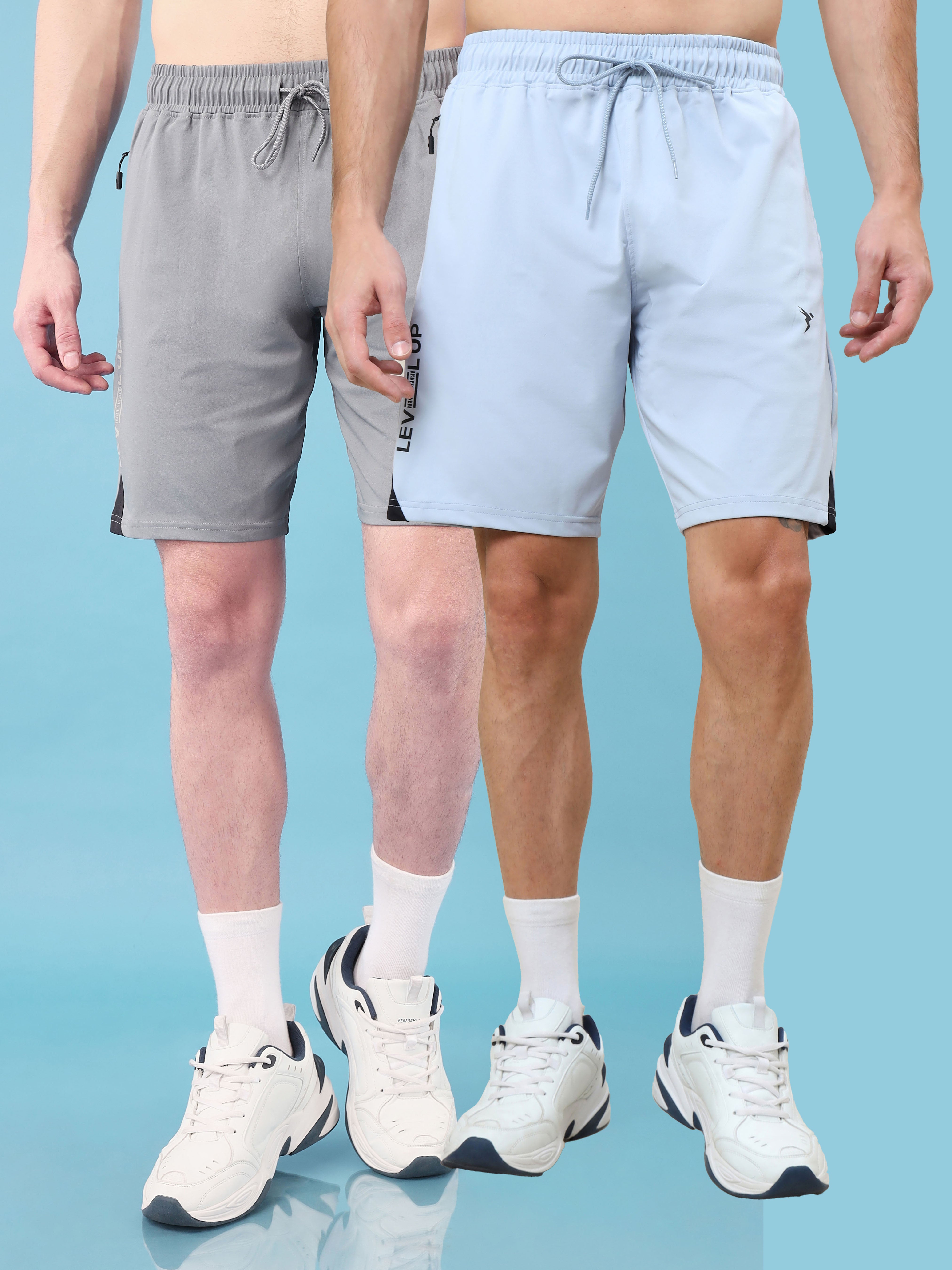 Men Solid Slim Fit Shorts with ELASTO LITE (Pack of 2)