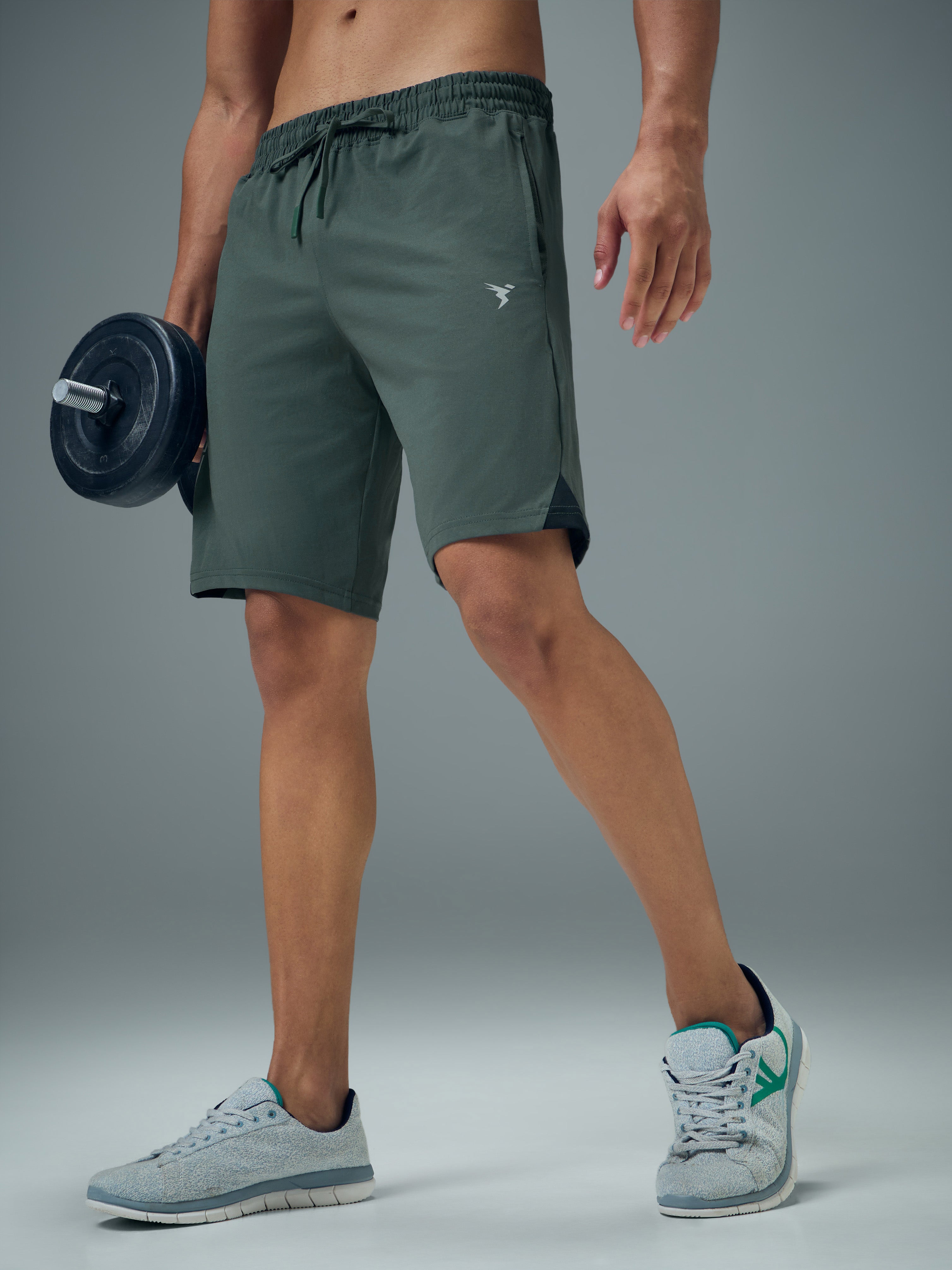 Men Solid Slim Fit Shorts with ELASTO LITE