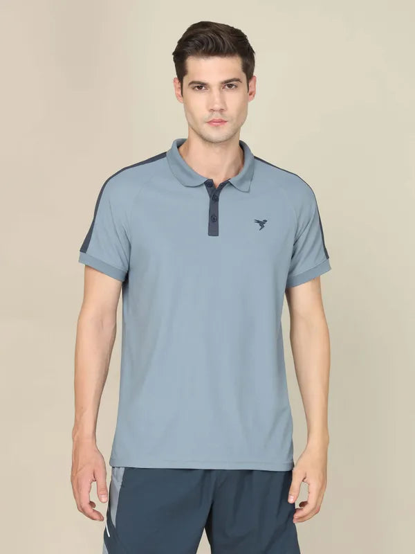 Men Colorblock Slim Fit Polo T-shirt with MATPIQ