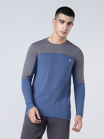 Men Colorblock Slim Fit Crew Neck T-shirt with TECHNO COOL+