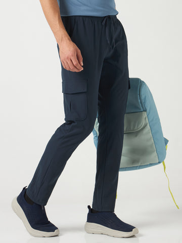 Men Solid Relax Fit Cargo Trackpants with DURACOOL+