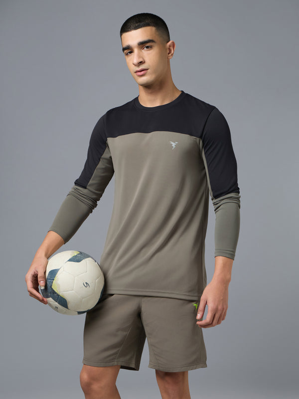Men Colorblock Slim Fit Crew Neck T-shirt with TECHNO COOL+