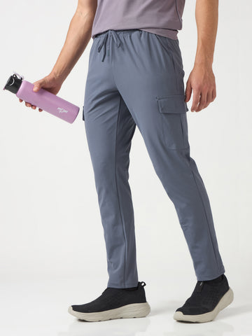 Men Solid Relax Fit Cargo Trackpants with DURACOOL+