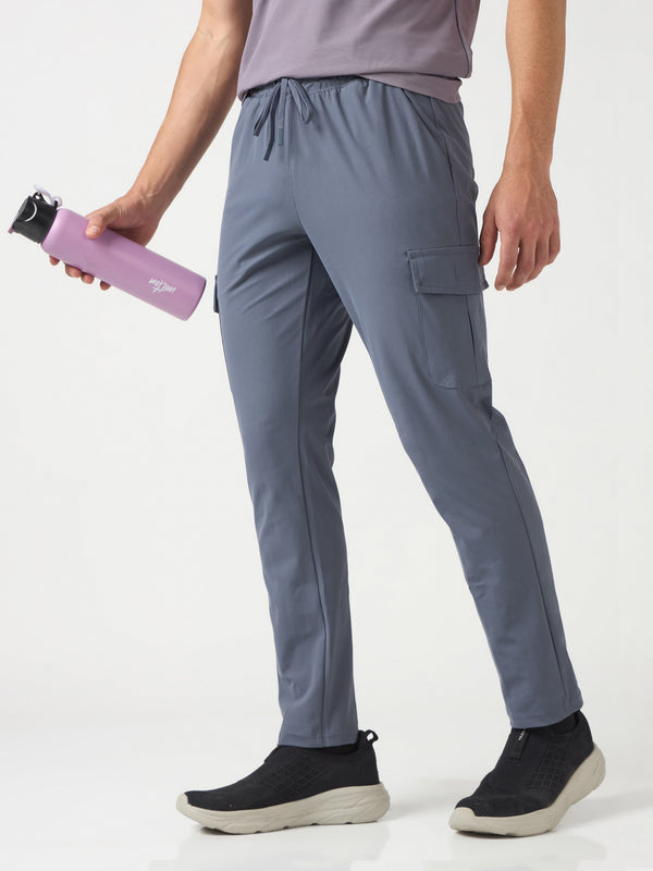 Men Solid Relax Fit Cargo Trackpants with DURACOOL+