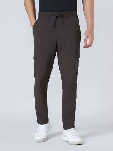 Men Solid Relax Fit Cargo Trackpants with DURACOOL+