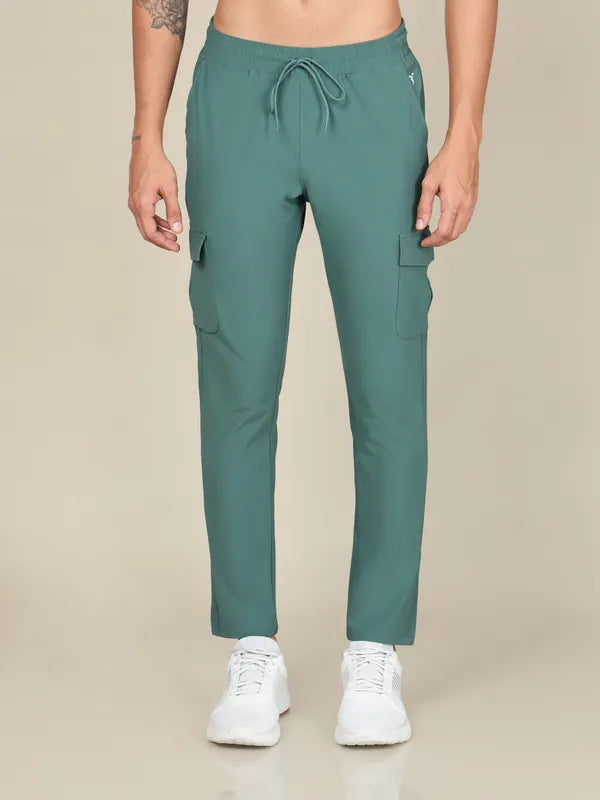 Men Solid Relax Fit Cargo Trackpants with DURACOOL+