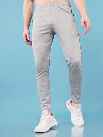Men Melange Slim Fit Trackpants with TECHNO DRY