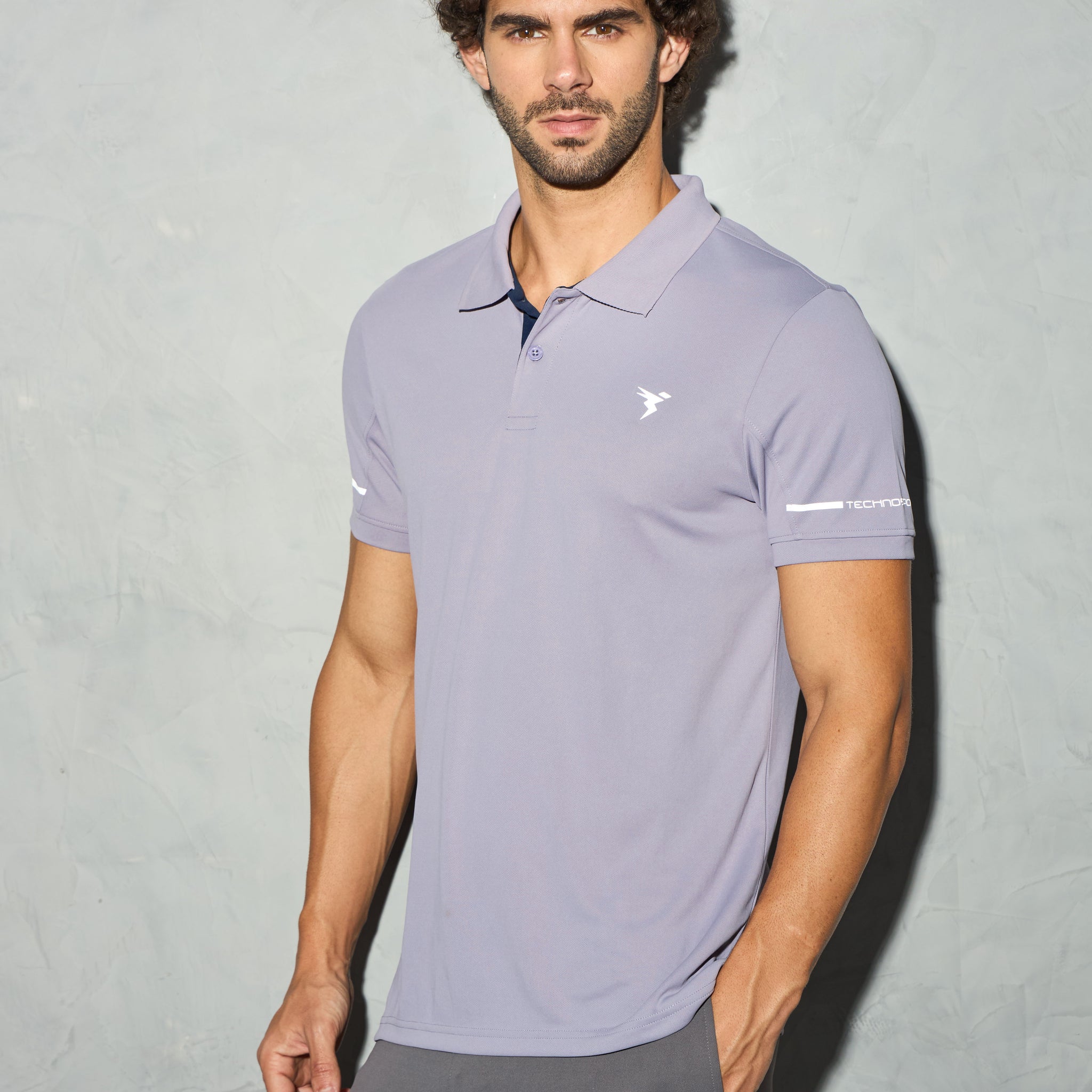 Men Solid Slim Fit Polo T-shirt with TECHNO COOL+