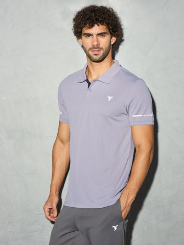 Men Solid Slim Fit Polo T-shirt with TECHNO COOL+