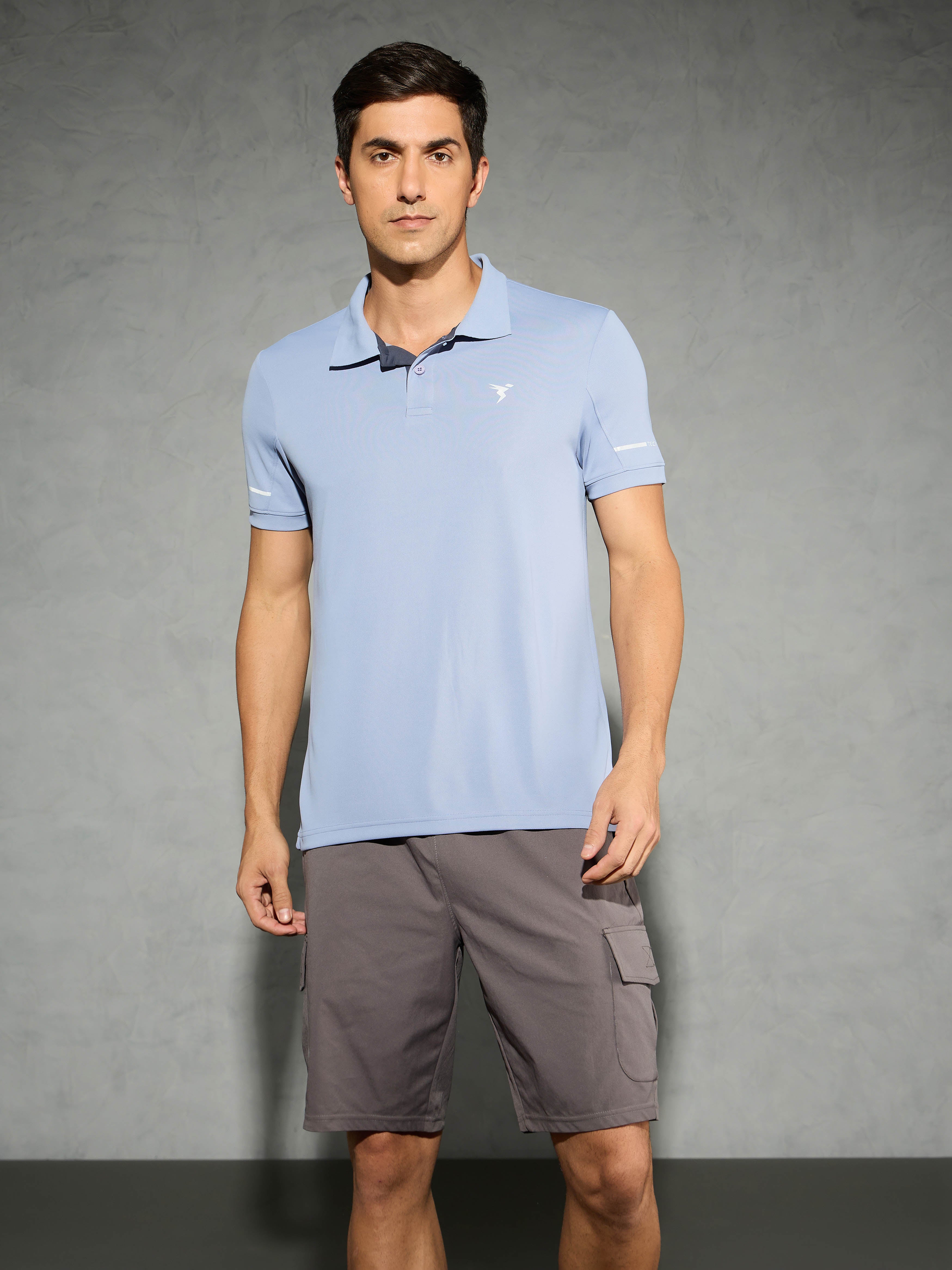 Men Solid Slim Fit Polo T-shirt with TECHNO COOL+