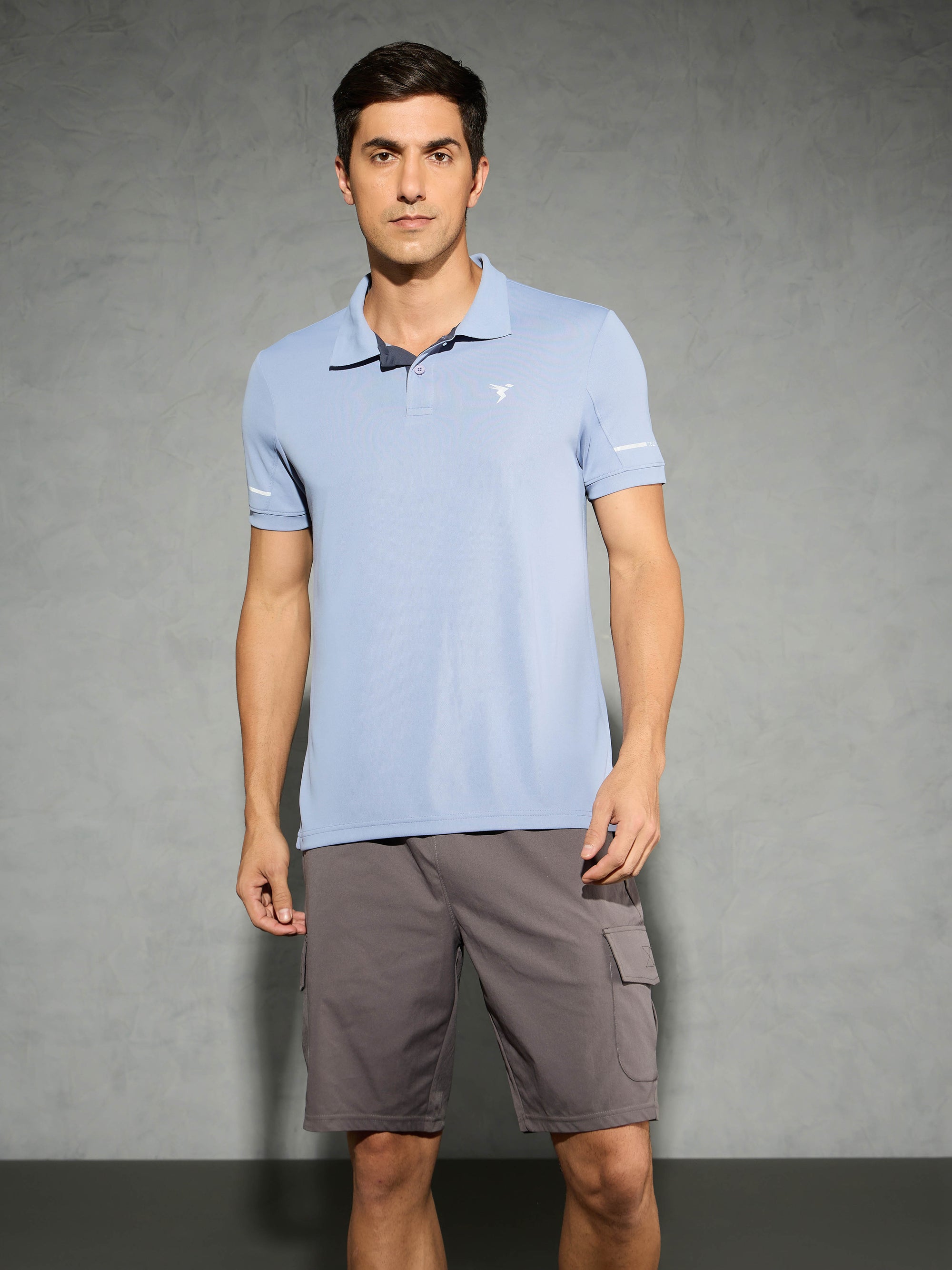 Men Slim Fit Polo T-shirt with Techno Cool+