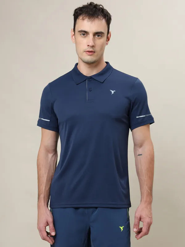 Men Solid Slim Fit Polo T-shirt with TECHNO COOL+