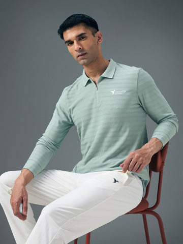 Men Solid Slim Fit Polo Sports T-shirt with MATPIQ