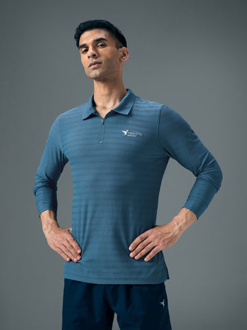 Men Solid Slim Fit Polo Sports T-shirt with MATPIQ