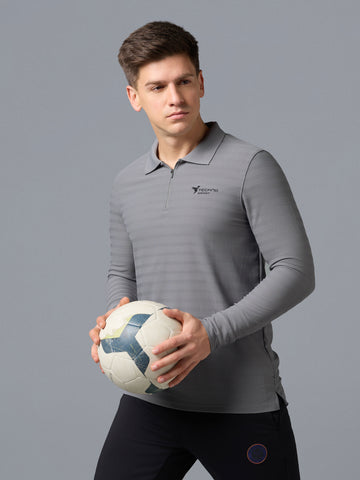 Men Solid Slim Fit Polo Sports T-shirt with MATPIQ