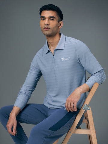 Men Solid Slim Fit Polo Sports T-shirt with MATPIQ