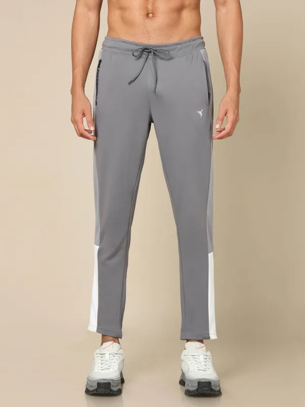 Men Colorblock Slim Fit Trackpants with ELASTO PLUS
