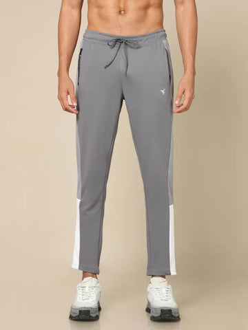 Men Colorblock Slim Fit Trackpants with ELASTO PLUS