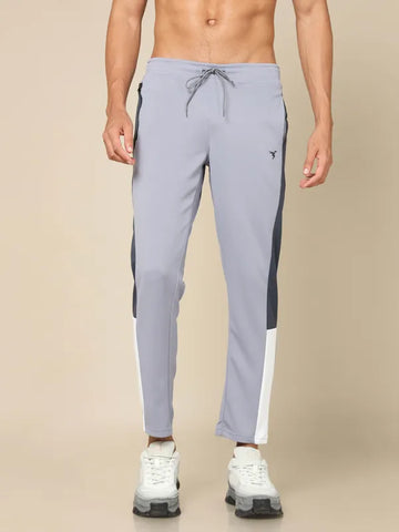 Men Colorblock Slim Fit Trackpants with ELASTO PLUS