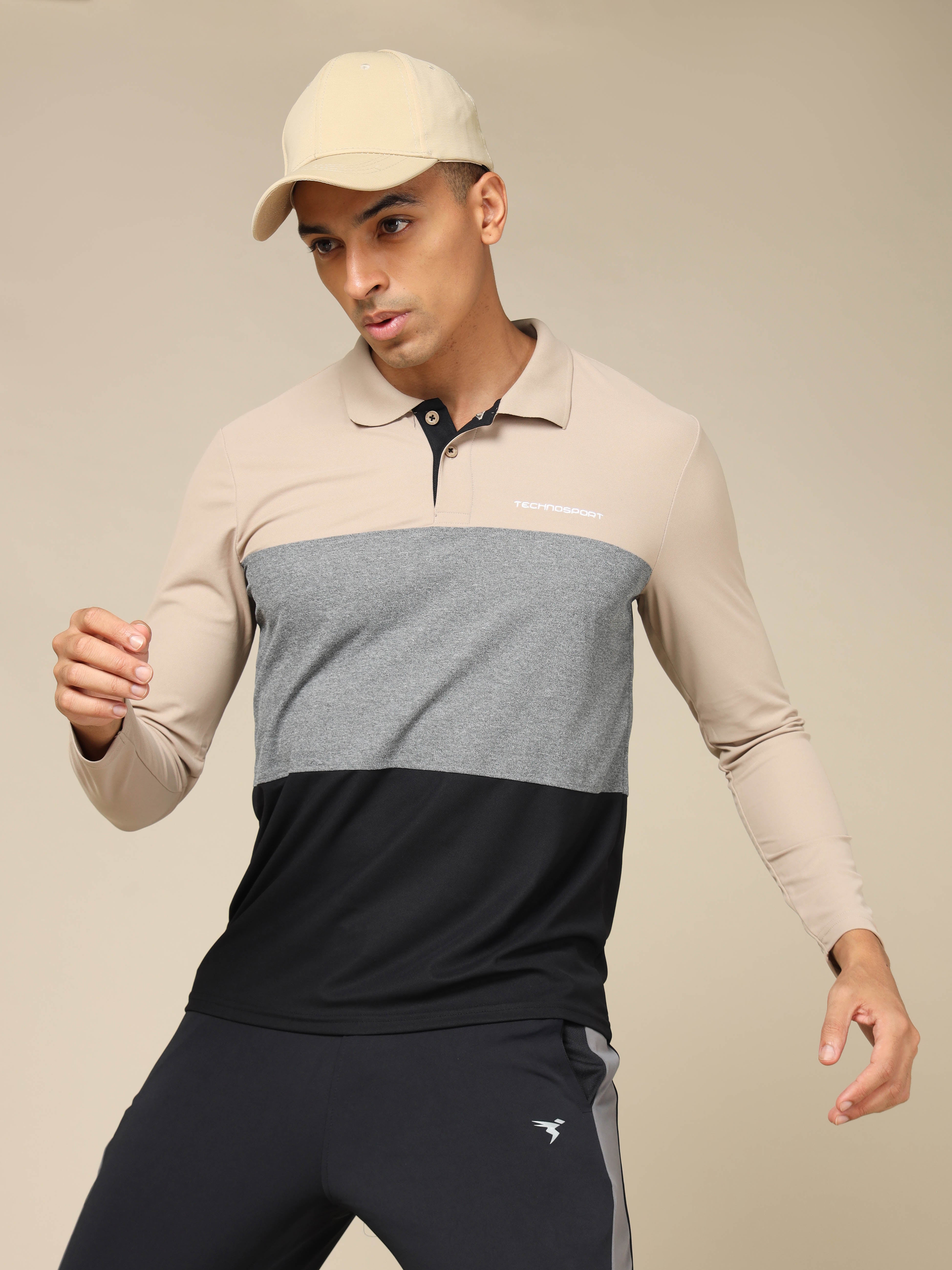 Men Solid Slim Fit Polo T-shirt with MATPIQ