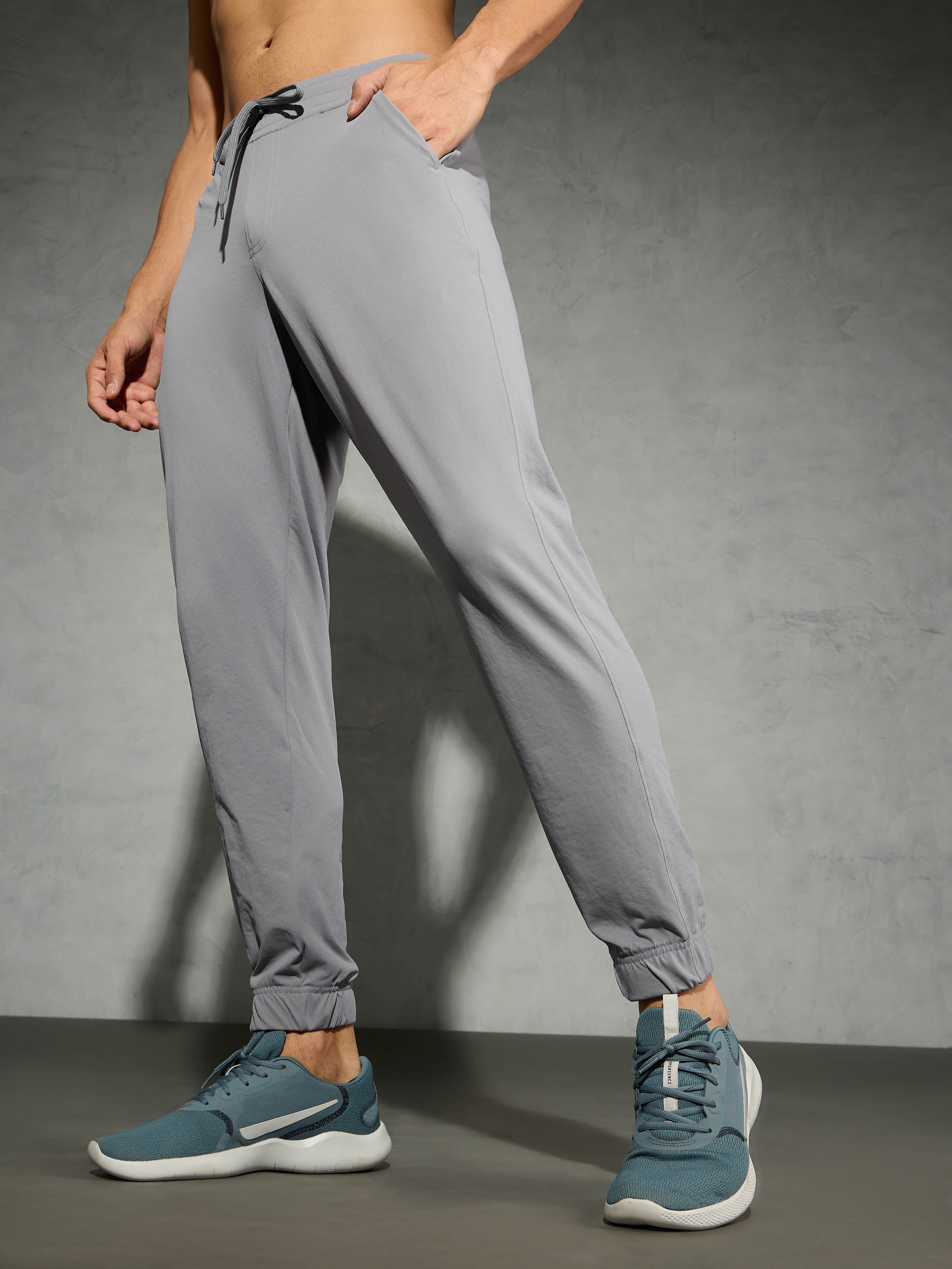 Men Solid Slim Fit Joggers with ELASTOPLUS