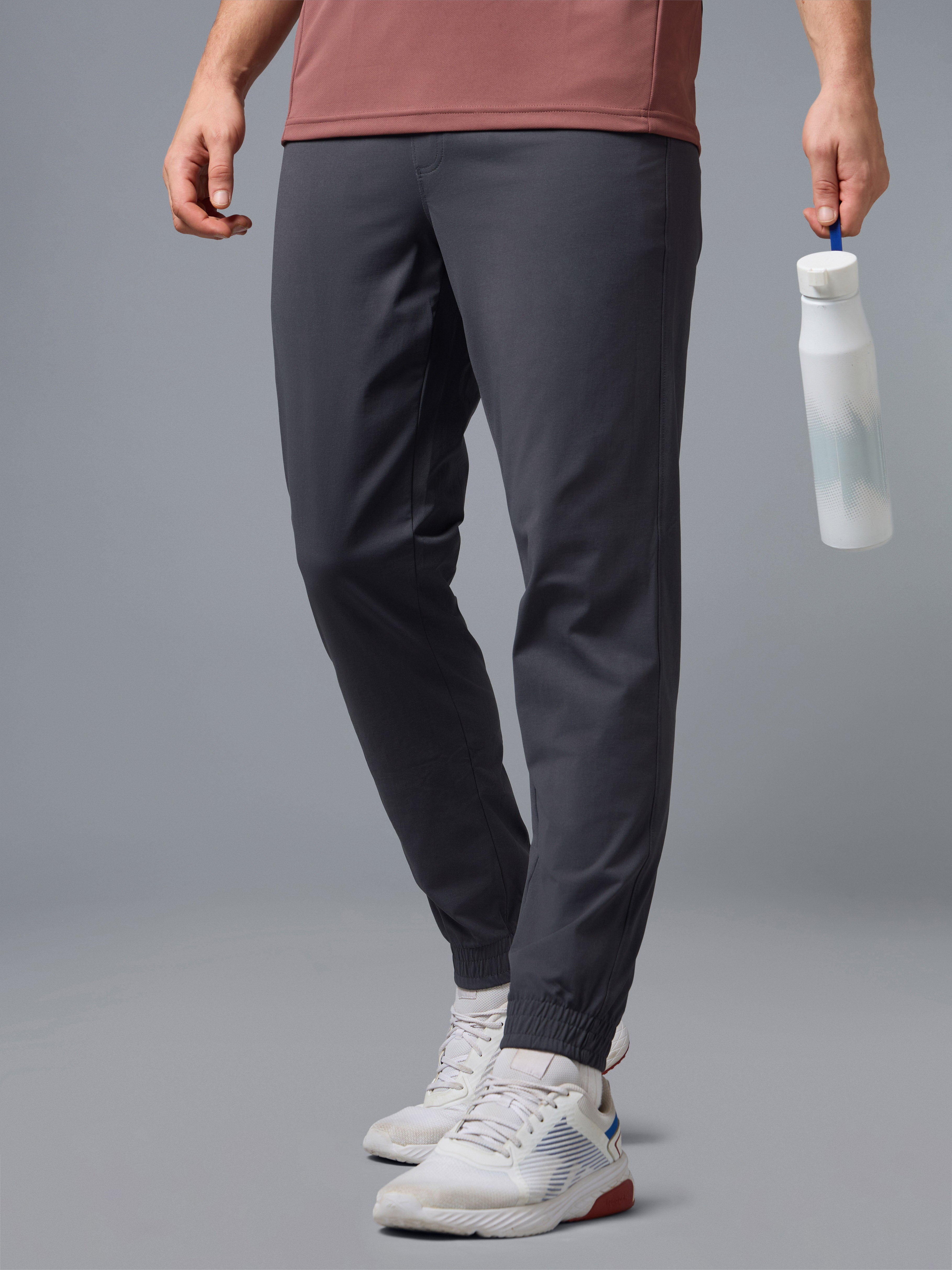 Men Solid Slim Fit Joggers with ELASTOPLUS