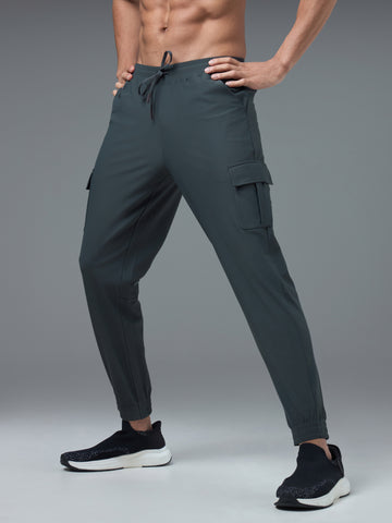 Men Solid Slim Fit Cargo Joggers with DURACOOL+