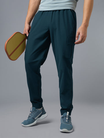 Men Solid Slim Fit Cargo Joggers with DURACOOL+