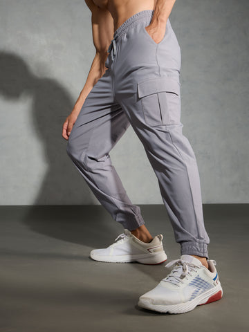 Men Solid Slim Fit Cargo Joggers with DURACOOL+