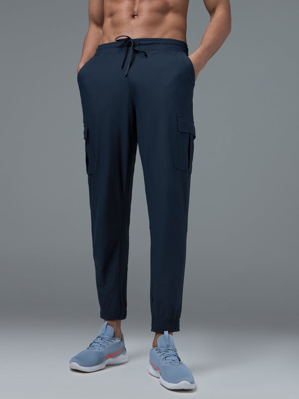 Men Solid Slim Fit Cargo Joggers with DURACOOL+