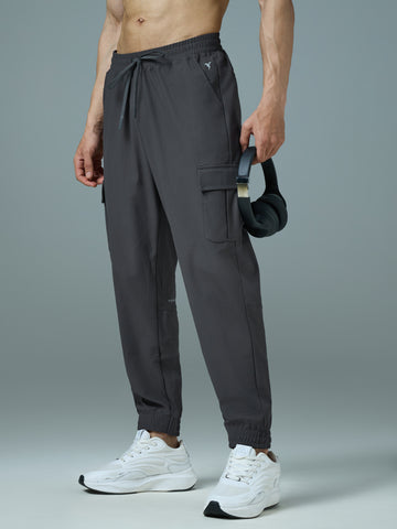 Men Solid Slim Fit Cargo Joggers with DURACOOL+