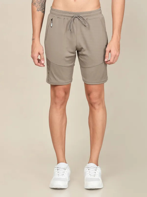 Men Solid Slim Fit Shorts with TECHNO DRY