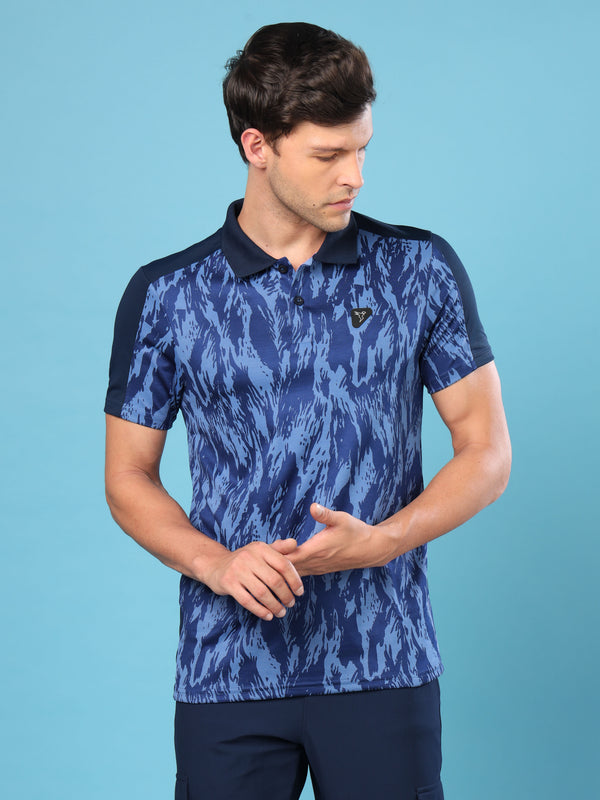 Men Slim Polo Neck T-shirt with DOUBLECOOL