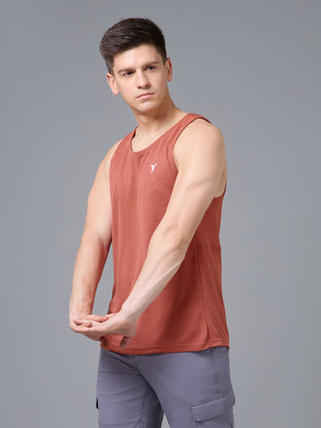Men Melange Slim Fit Scoop Neck Innerwear Vest with TECHNO COOL+