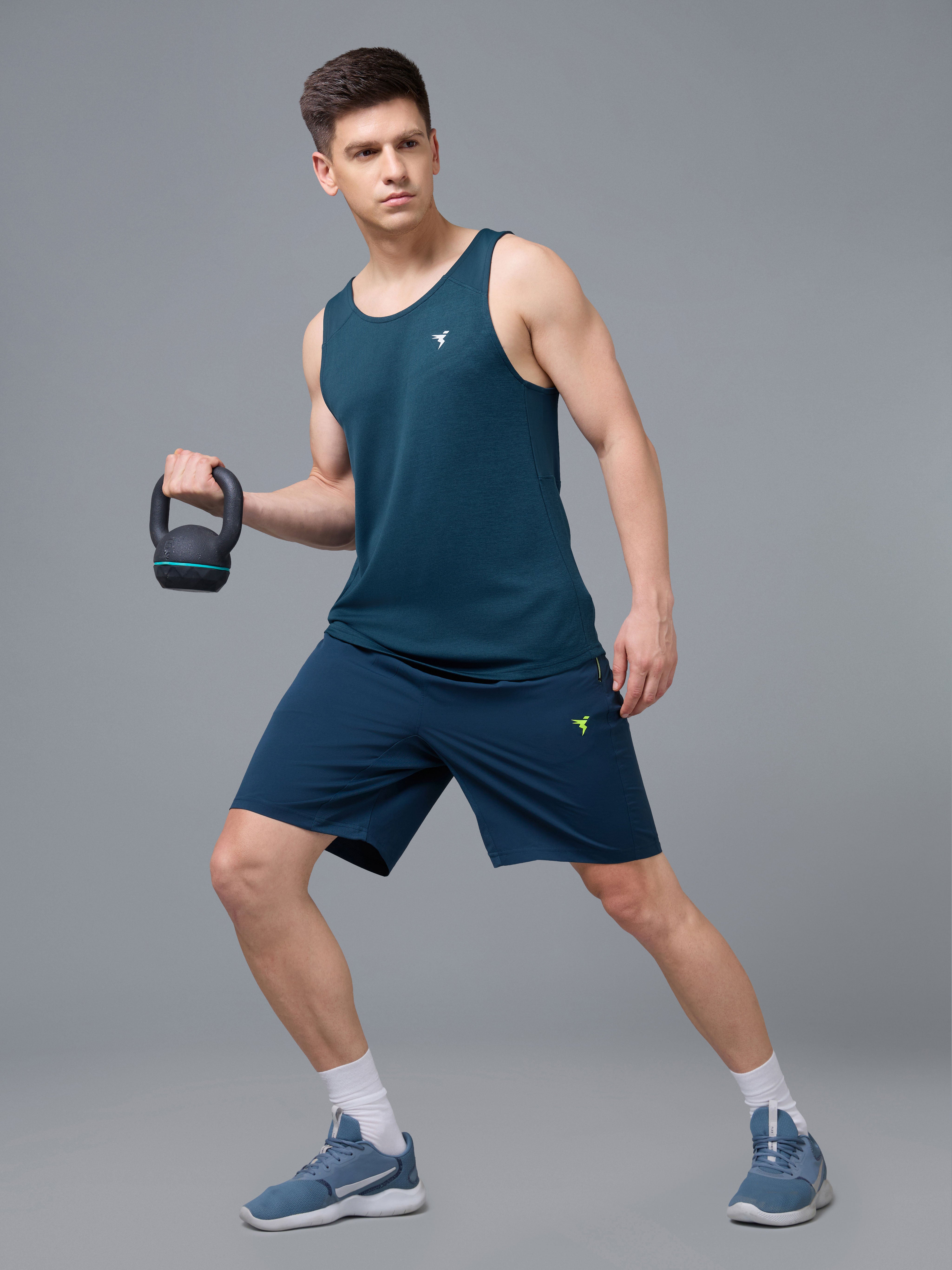 Men Melange Slim Fit Scoop Neck Innerwear Vest with TECHNO COOL+